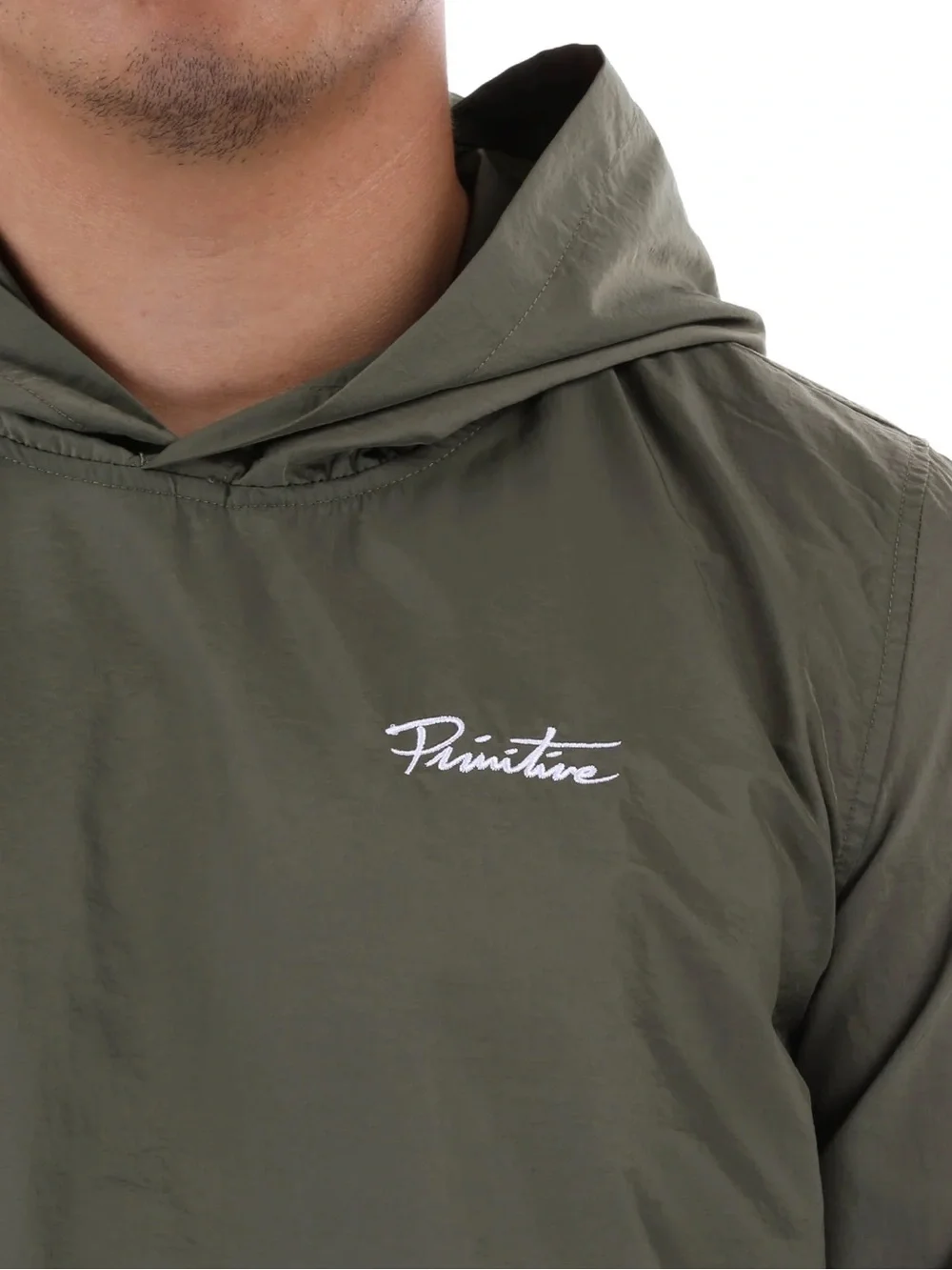 Primitive Mens Creped Hooded Windbreaker Jacket Pocket Green Size 2XL Skateboard